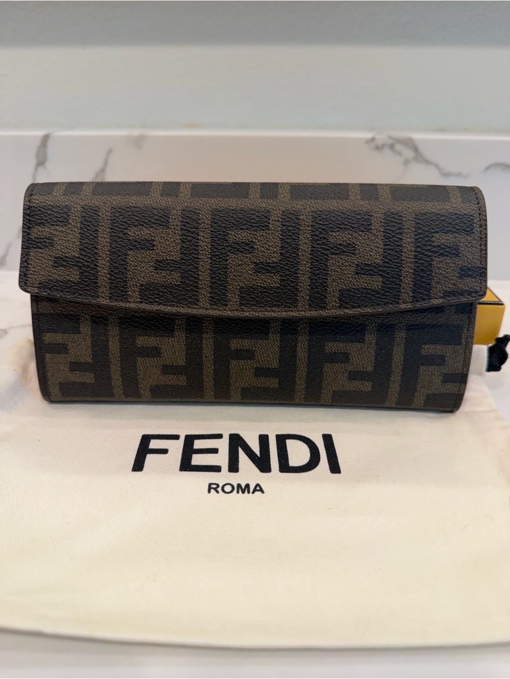 Fendi Simply Wallet- FF Zucca Canvas & Pink Leather Interior - Picture 2 of 11
